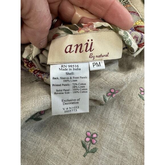 NEW!!"REVERSABLE" Artsy ,Floral, Cottage Core, Embroidered, 100% Linen,Blazer,PM - Picture 11 of 15